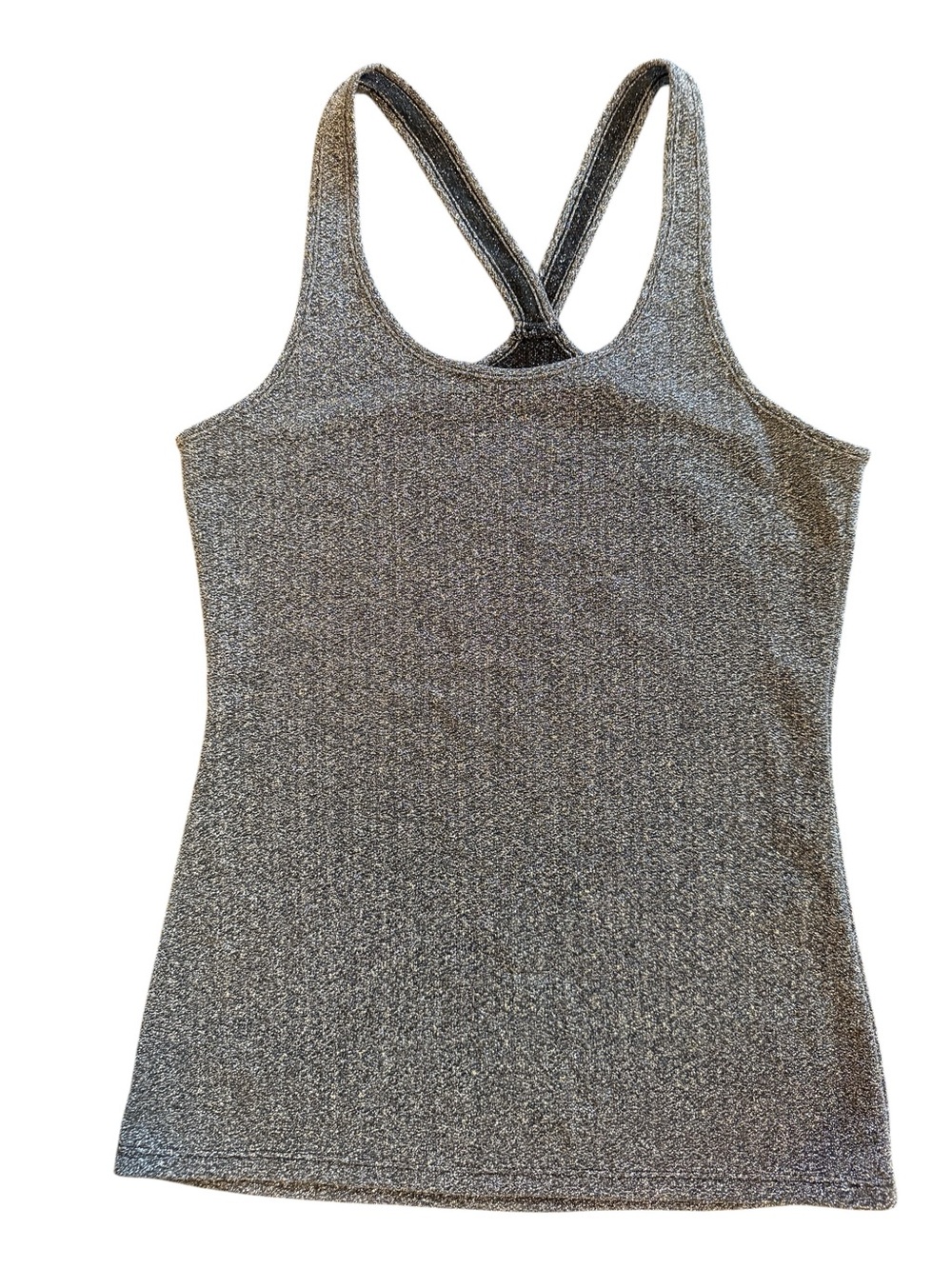 Express Silver Shimmer Racerback Tank Top Sz SP | GUC